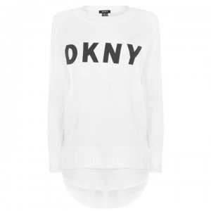 Image of DKNY Layered Logo Sweater - IVORY/BLACK
