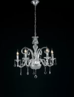 image of 5 Light Chandeliers Chrome, Crystal 66x65cm