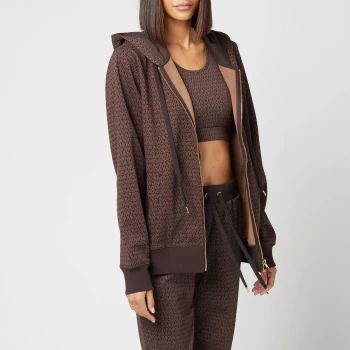 Image of Michael Kors Womens Unisex Mk Dot Zip Hoodie - Chocolate - L