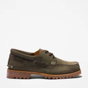 Image of Timberland 3-eye Lug Handsewn Boat Shoe For Men In Dark Green Dark Green, Size 10