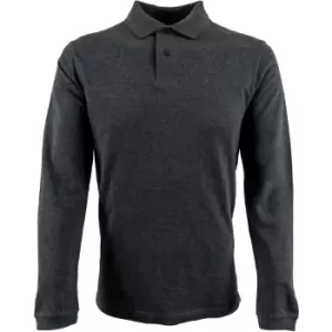Image of Barbour Mens Long Sleeve Sports Polo Slate Marl Large