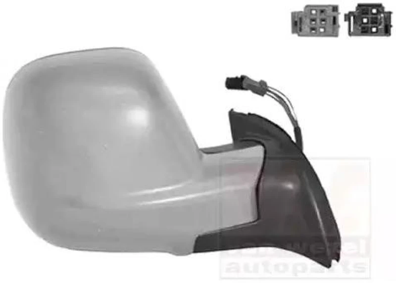 Image of VAN WEZEL 0906818 Wing mirror * HAGUS * Right, with temperature sensor, primed Outside Mirror (50)