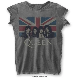 Image of Queen - Vintage Union Jack Ladies XX-Large T-Shirt - Grey