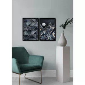 Image of 2PSCTCIZ-021 Multicolor Decorative Framed MDF Painting (2 Pieces)