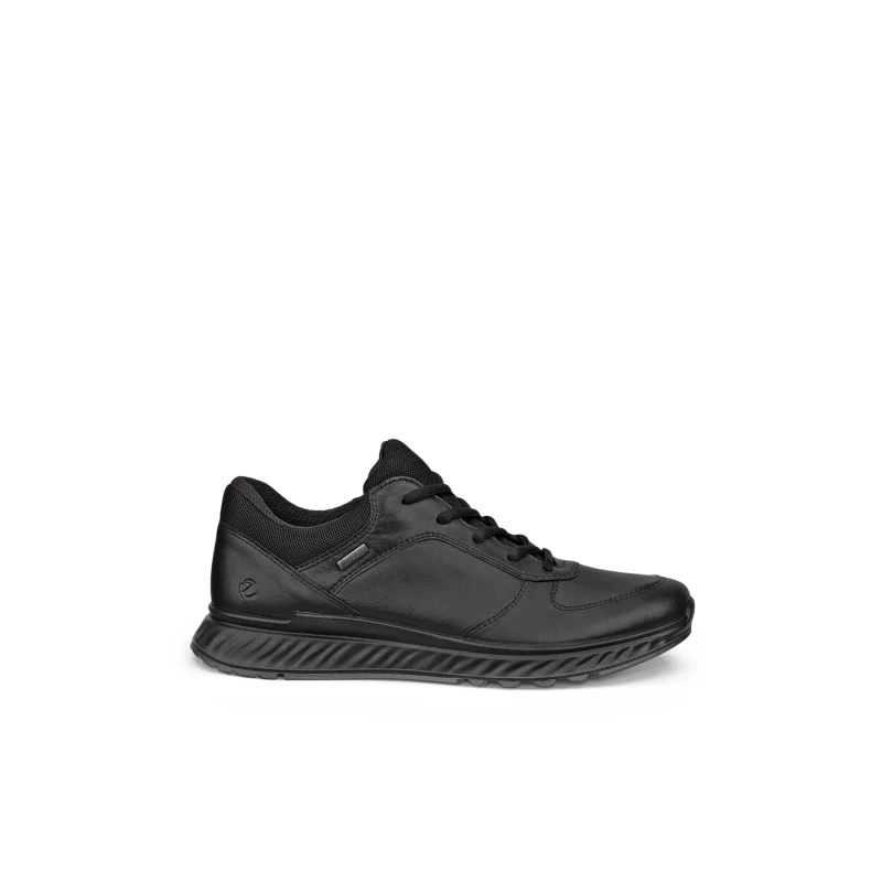 Image of Ecco Exostride Leather Womens Lace Up Trainers - Black - Size:UK 4-4.5