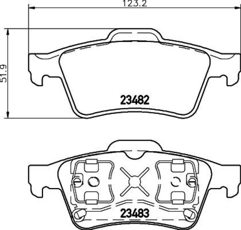 Image of HELLA Brake pad set HELLA 8DB 355 009-121