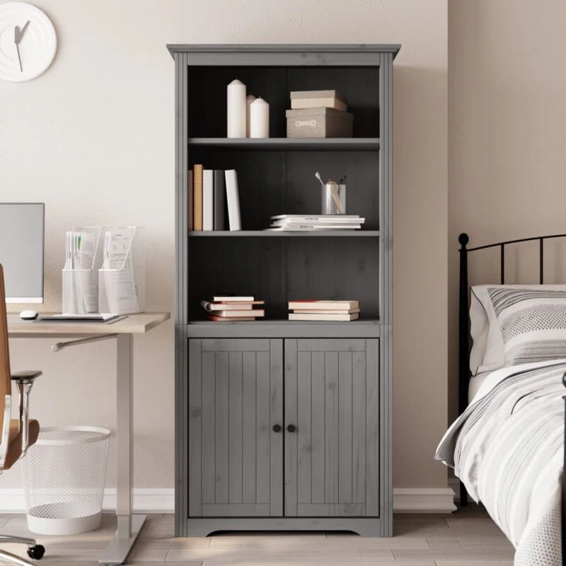 Image of VIDAXL Bookcase bodo Grey 80x40x172cm Solid Wood Pine Vidaxl 8720845913977