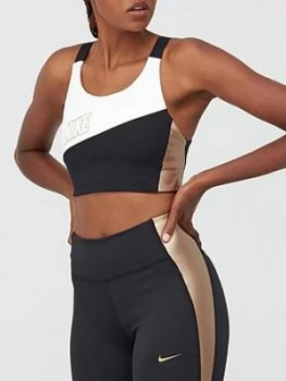 image of Nike Medium Support Padded Swoosh Sports Bra - Black