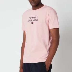 Image of Tommy Hilfiger Mens Stacked Flag T-Shirt - Glacier Pink - L