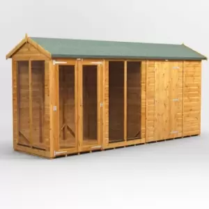 Image of 14x4 Power Apex Summerhouse Combi Building including 6ft Side Store