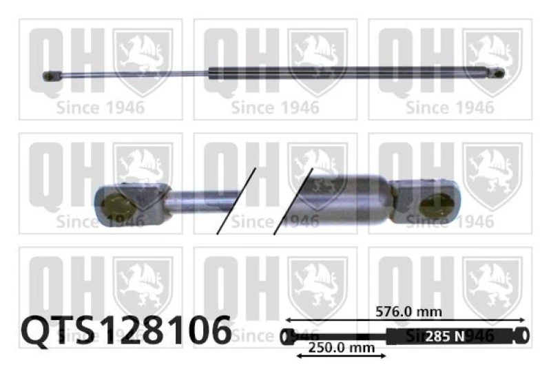Image of QUINTON HAZELL Tailgate strut QUINTON HAZELL QTS128106