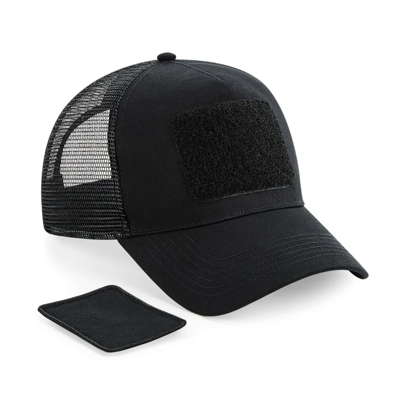 Image of Beechfield Beechfield Men Patch Snapback Cap in Black One Size Male 5063470609864