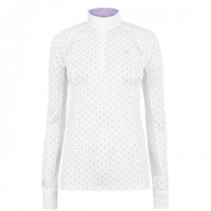 image of Ariat Pro Show Shirt Womens - White/Plum Dot