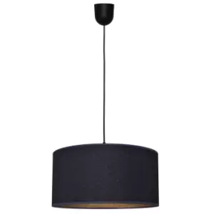 Image of Abba Cylindrical Pendant Ceiling Light Dark Blue, Gold, Black 40cm