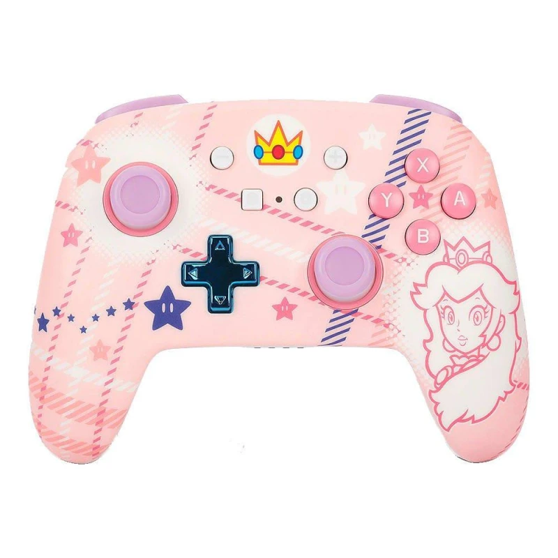 Image of PowerA Enhanced Wireless Controller for Nintendo Switch - Princess Peach Plaid - Pink Pink One Size