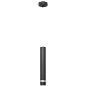 Image of Tuba Slim Pendant Ceiling Light Black, Chrome 10cm
