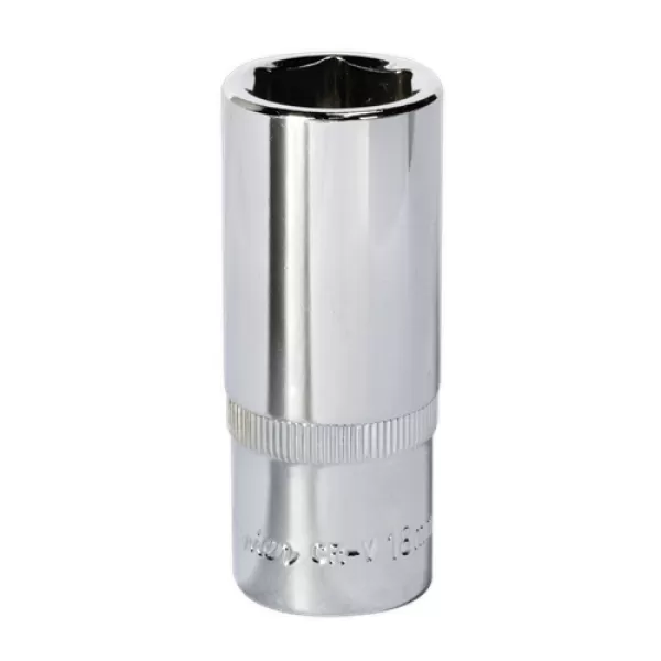 Image of Genuine SEALEY SP3818D WallDrive® Socket 18mm Deep 3/8Sq Drive Fully Polished
