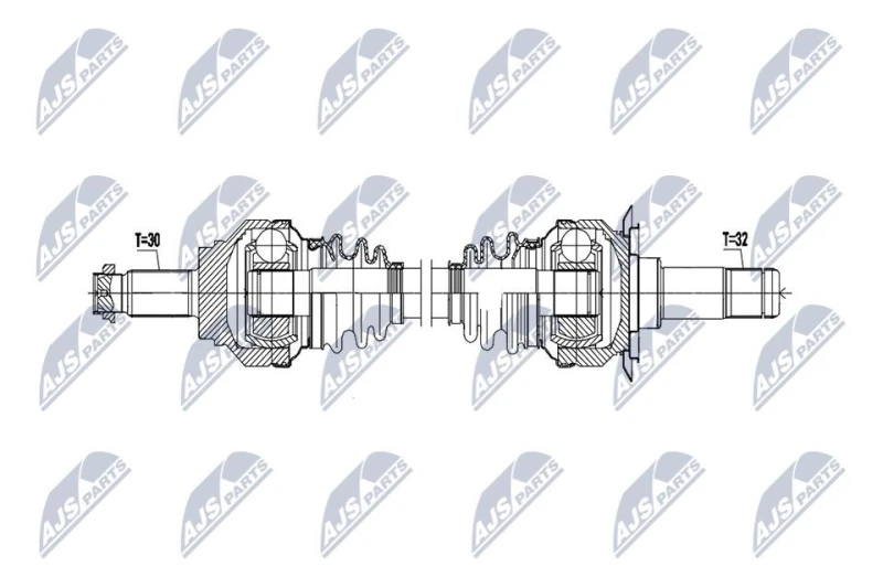 Image of NTY NPW-BM-223 Drive shaft Automatic Transmission, Rear Axle Left Drive Shaft (13)