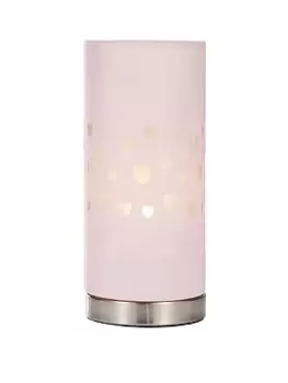 image of Glow Hearts Laser Cute LED Table Lamp, Pink