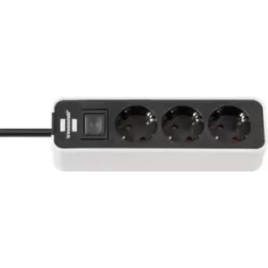 image of Brennenstuhl 1153230020 Power strip (+ switch) 3x White, Black PG connector