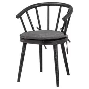 image of Black Wooden Spindle Dining Chair - Hill Interiors