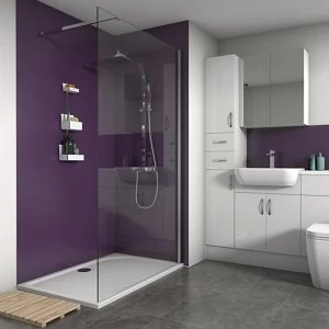Image of Splashwall Matt Violet 3 sided Shower Panel kit (L)1200mm (W)1200mm (T)4mm
