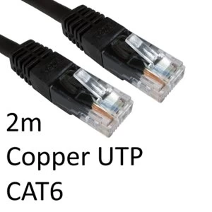 image of RJ45 (M) to RJ45 (M) CAT6 2m Black OEM Moulded Boot Copper UTP Network Cable