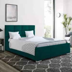 image of Gerali Bed Small Double Plush Velvet Green