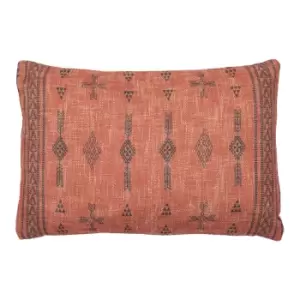 Image of Gallery Interiors Parviz Aztec Print Cushion Coral