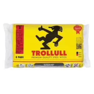 image of Trollull Extra Large Steel Wool Pads Grade 3 (Pack 8)