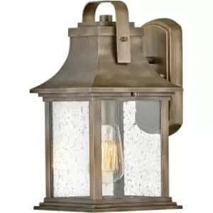 image of Quintiesse Hinkley Grant Outdoor Wall Lantern Burnished Bronze, IP44