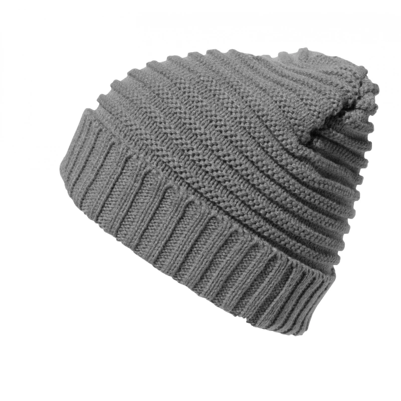 Image of Result Result Men Winter Essentials Braided Beanie Hat in Grey Grey One Size Male 5057080697830