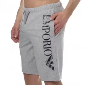 Image of Emporio Armani Shiny Big Logo Shorts - Heather Grey S