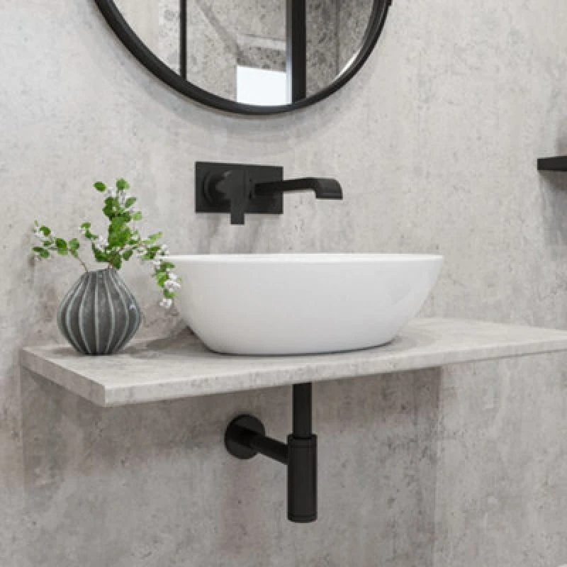 Image of Splashwall Cement Brut Postformed Laminate Worktop (L)1500 X (W)425 X (T)28mm Pf