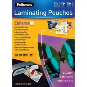 image of Fellowes 5452003 Matt A3 80Mic Pouch 100pk