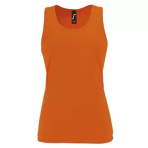 Image of SOLS Womens/Ladies Sporty Performance Sleeveless Tank Top (XL) (Neon Orange)