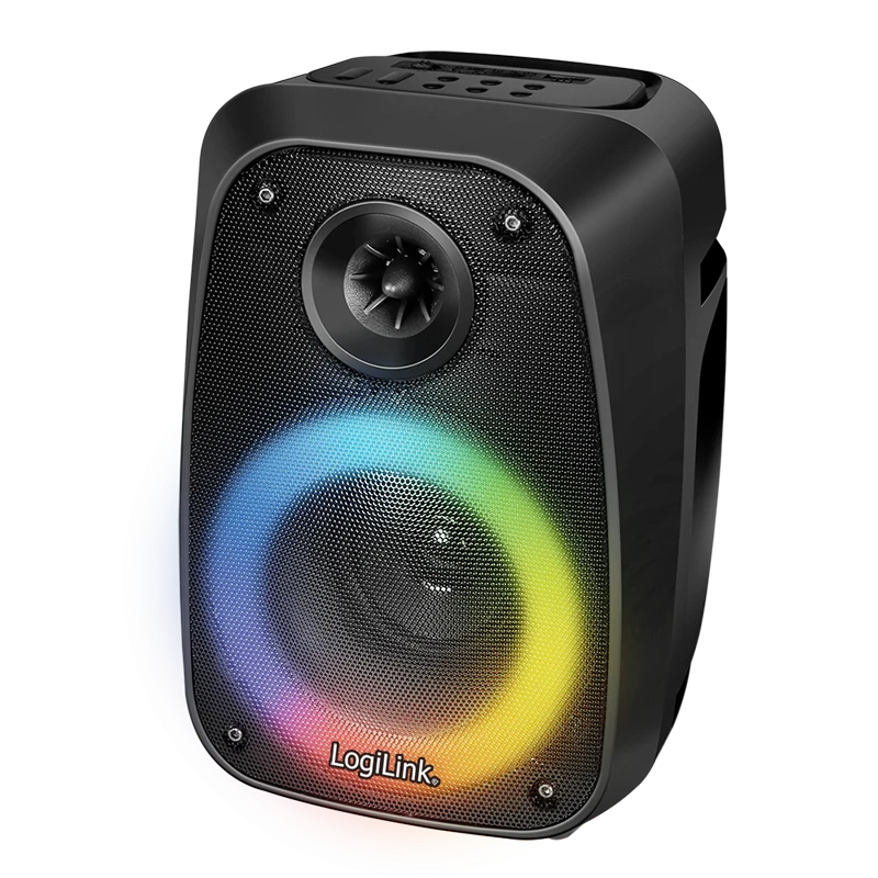 Image of LogiLink Speaker. portable. BT5.0. party light. TWS. 10 W. black