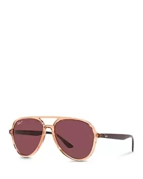 image of Ray-Ban Womens Polarized Brow Bar Sunglasses, 57mm