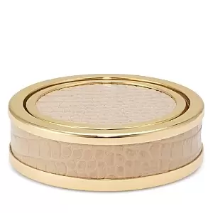 image of Aerin Classic Croc Embossed Leather Coasters, Set of 4