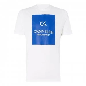 Image of Calvin Klein Performance Billboard T Shirt - White/Blue 100