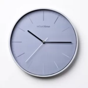 image of Hometime Round Wall Clock Light Grey Foil Numbers 30 cm