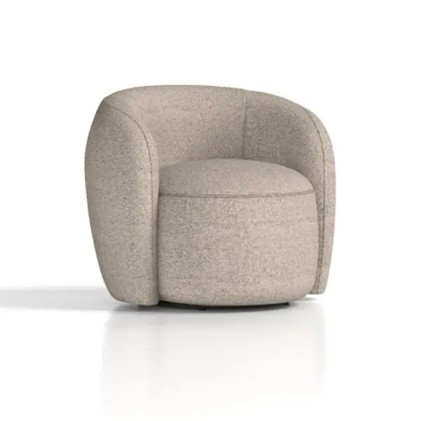 Image of Phoebe Phoebe Swivel Accent Chair Cream Boucle PHBSA
