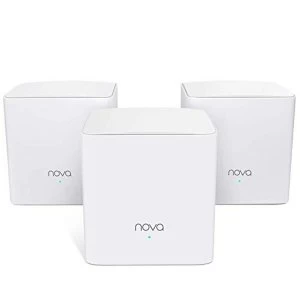 image of Tenda Nova MW5s-3 Whole Home Mesh WiFi System Compatible with ISP speeds over 100Mbps. Pre Configured (Pack of 3) UK Plug