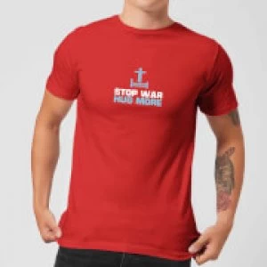 image of Plain Lazy Stop War Hug More Mens T-Shirt - Red - L