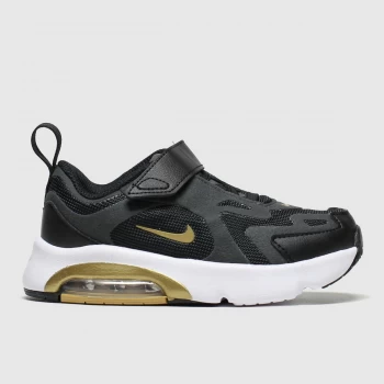 Image of Nike Black & Gold Air Max 200 Trainers Toddler