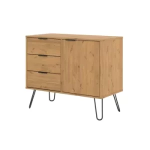 image of Augusta Pine small sideboard with 1 door, 3 drawers