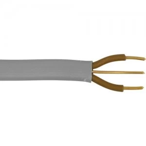 Image of Zexum Grey 1.5mm 18A Twin Brown Twin and Earth TnE 6242Y Flat PVC Harmonised Lighting Power Cable - 1 Meter