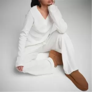 image of Missguided Waffle Loungewear Set - Cream