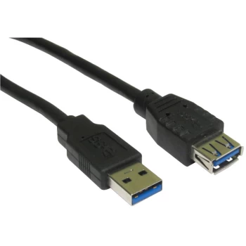 Image of RVFM USB3-823 USB 3.0 A Male - Female Extension Cable Black 3m