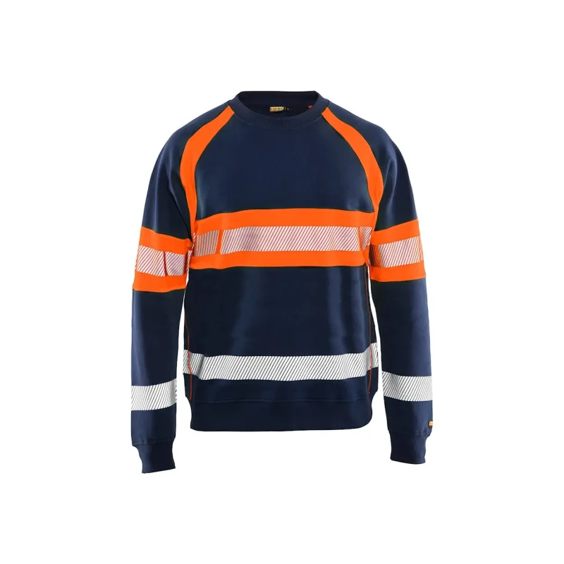 Image of BLÅKLÄDER Sweater 33591158 Cotton Navy Blue, Orange Size 4XL